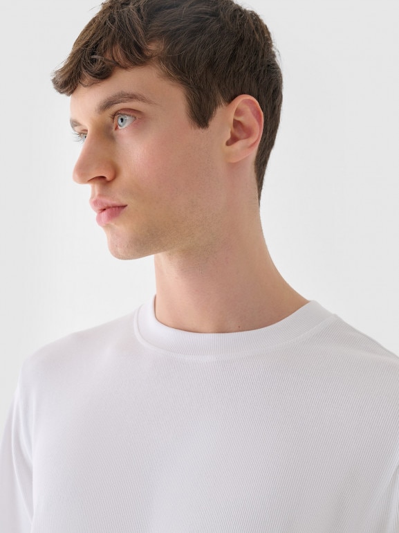 Męski t-shirt basic Outhorn OTHWAW24TTSHM2368 - biały