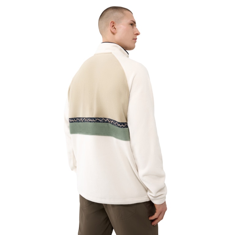 Męski polar nierozpinany bez kaptura Quiksilver Champagne Powder Half Zip Sweatshirt - biały
