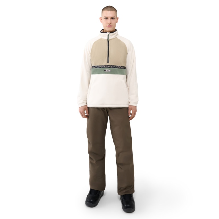 Męski polar nierozpinany bez kaptura Quiksilver Champagne Powder Half Zip Sweatshirt - biały