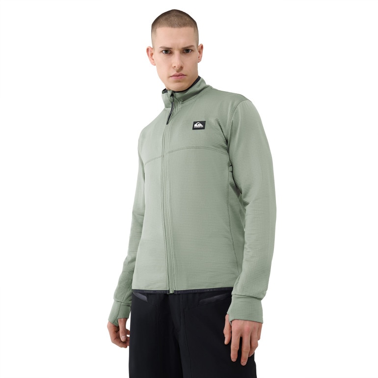 Męski polar nierozpinany bez kaptura Quiksilver Step Point Zip Up Fleece - zielony