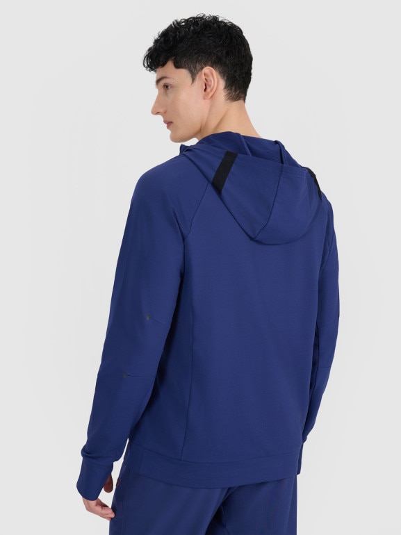 Męska bluza treningowa nierozpinana z kapturem 4F x Robert Lewandowski RL9SSS25TFSWM614 - granatowa