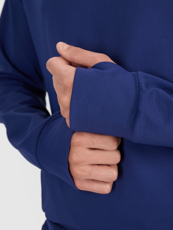 Męska bluza treningowa nierozpinana z kapturem 4F x Robert Lewandowski RL9SSS25TFSWM614 - granatowa