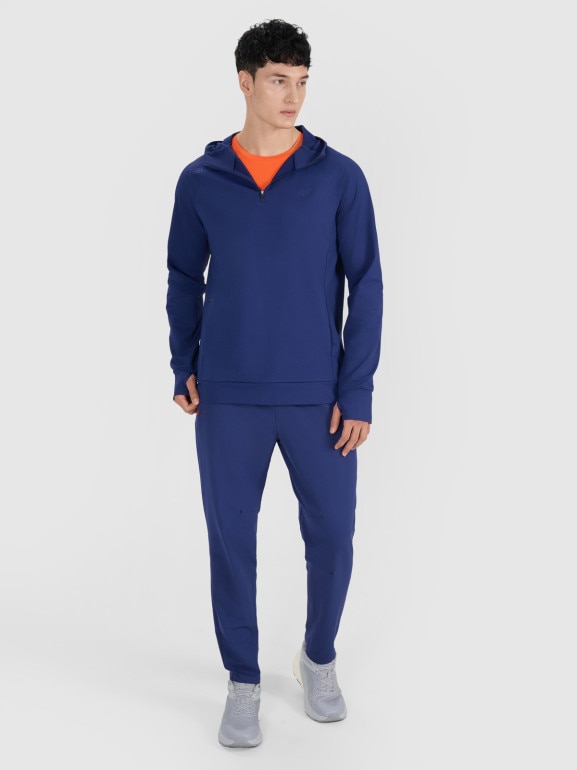 Męska bluza treningowa nierozpinana z kapturem 4F x Robert Lewandowski RL9SSS25TFSWM614 - granatowa