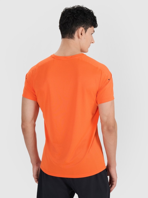 Męska koszulka treningowa 4F x Robert Lewandowski RL9SSS25TFTSM1693 - pomarańczowa