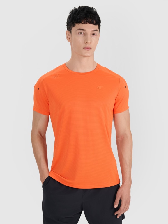 Męska koszulka treningowa 4F x Robert Lewandowski RL9SSS25TFTSM1693 - pomarańczowa