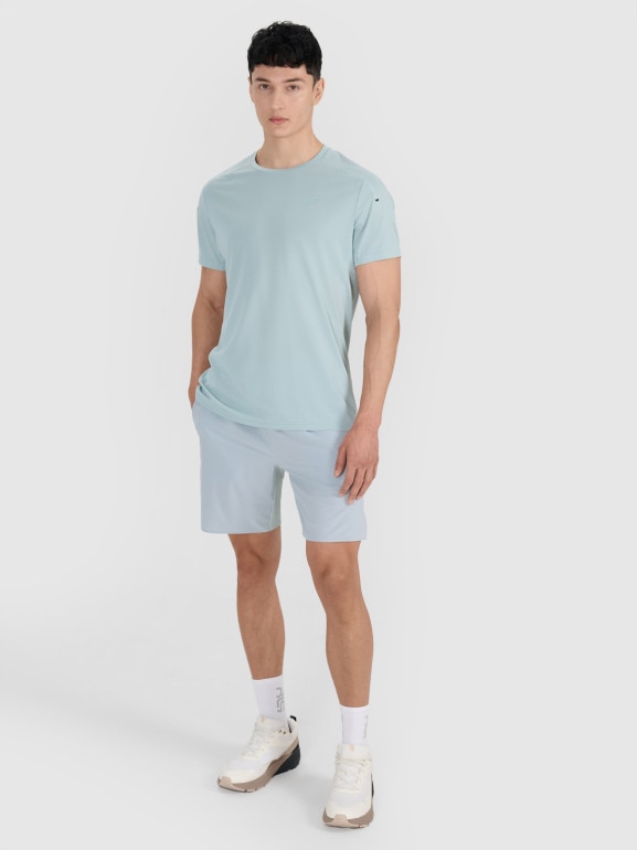 Męskie spodenki treningowe 4F x Robert Lewandowski RL9SSS25TFSHM1200 - turkusowe