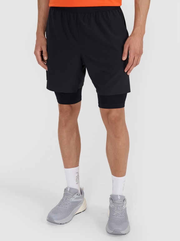 Męskie spodenki treningowe 4F x Robert Lewandowski RL9SSS25TFSHM1203 - czarne