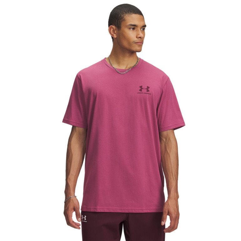 Męski t-shirt z nadrukiem Under Armour UA M Sportstyle LC SS - różowy