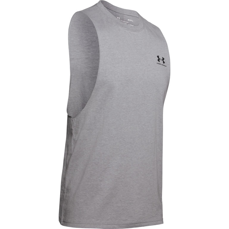 Męski top treningowy Under Armour UA LEFT CHEST CUT OFF TANK - szary