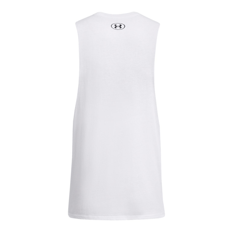 Męski top treningowy Under Armour UA Left Chest Cut Off Tank - biały