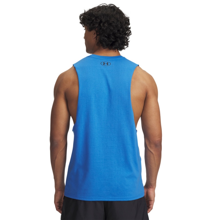 Męski top treningowy Under Armour UA LEFT CHEST CUT OFF TANK - niebieski