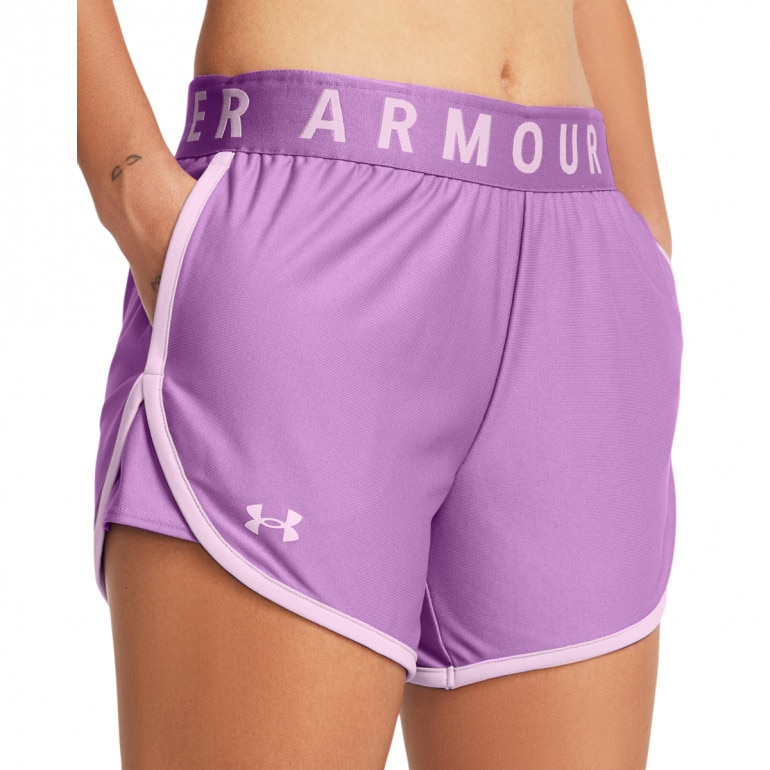 Damskie spodenki treningowe Under Armour Play Up 5in Shorts - fioletowe