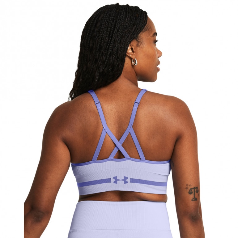 Biustonosz treningowy Under Armour UA Seamless Low Long Bra - fioletowy