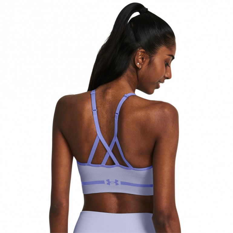 Biustonosz treningowy Under Armour UA Seamless Low Long Bra - fioletowy