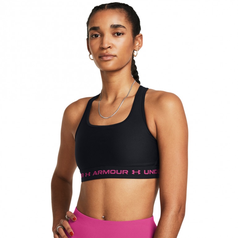 Biustonosz treningowy Under Armour UA Crossback Mid Bra - czarny