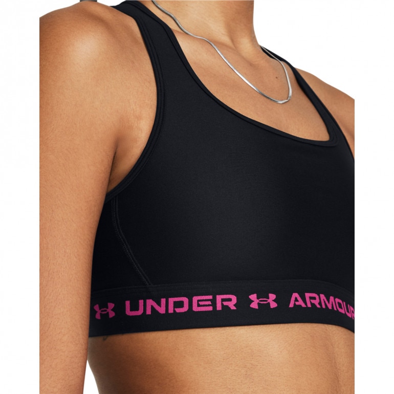 Biustonosz treningowy Under Armour UA Crossback Mid Bra - czarny