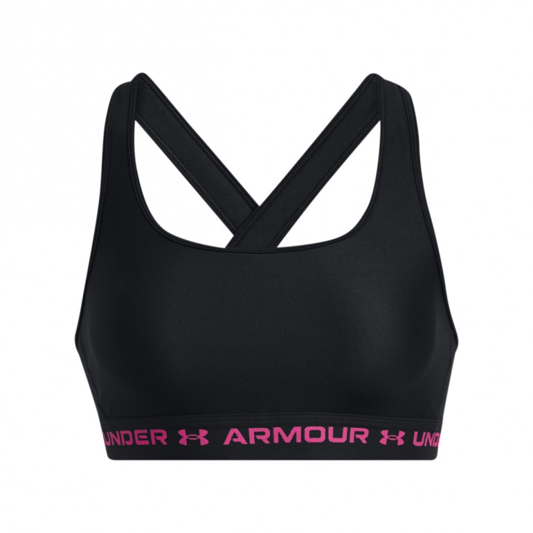 Biustonosz treningowy Under Armour UA Crossback Mid Bra - czarny