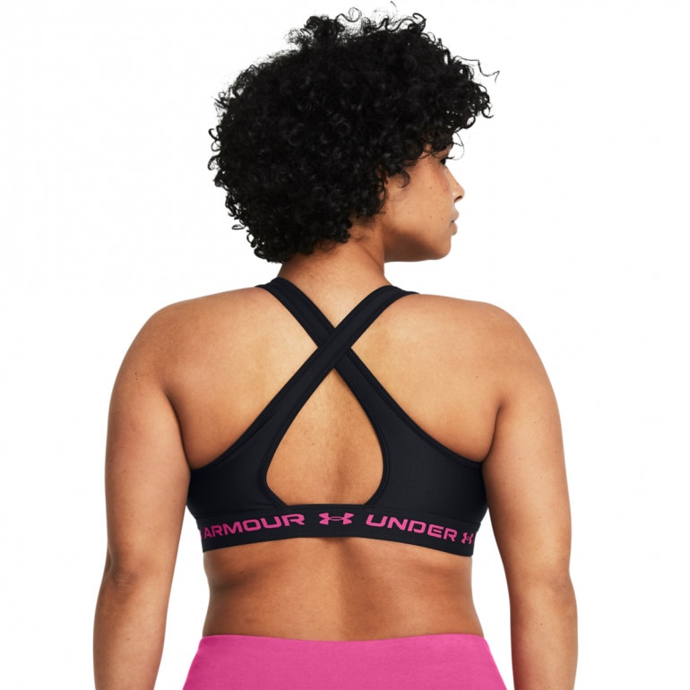 Biustonosz treningowy Under Armour UA Crossback Mid Bra - czarny