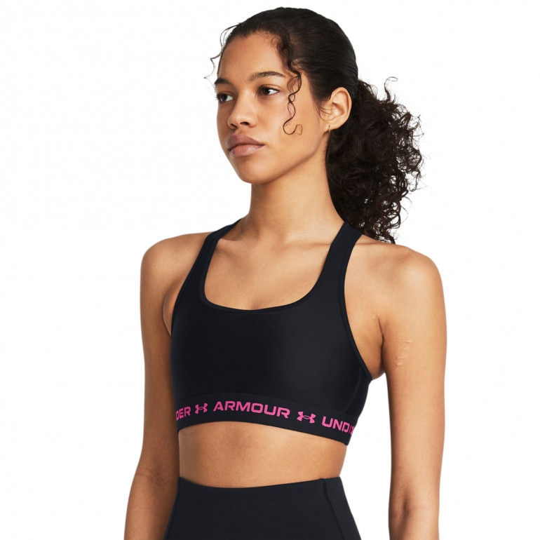 Biustonosz treningowy Under Armour UA Crossback Mid Bra - czarny