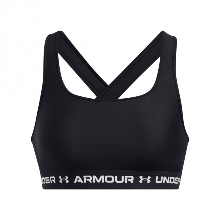 Biustonosz treningowy Under Armour Crossback Mid Bra - czarny