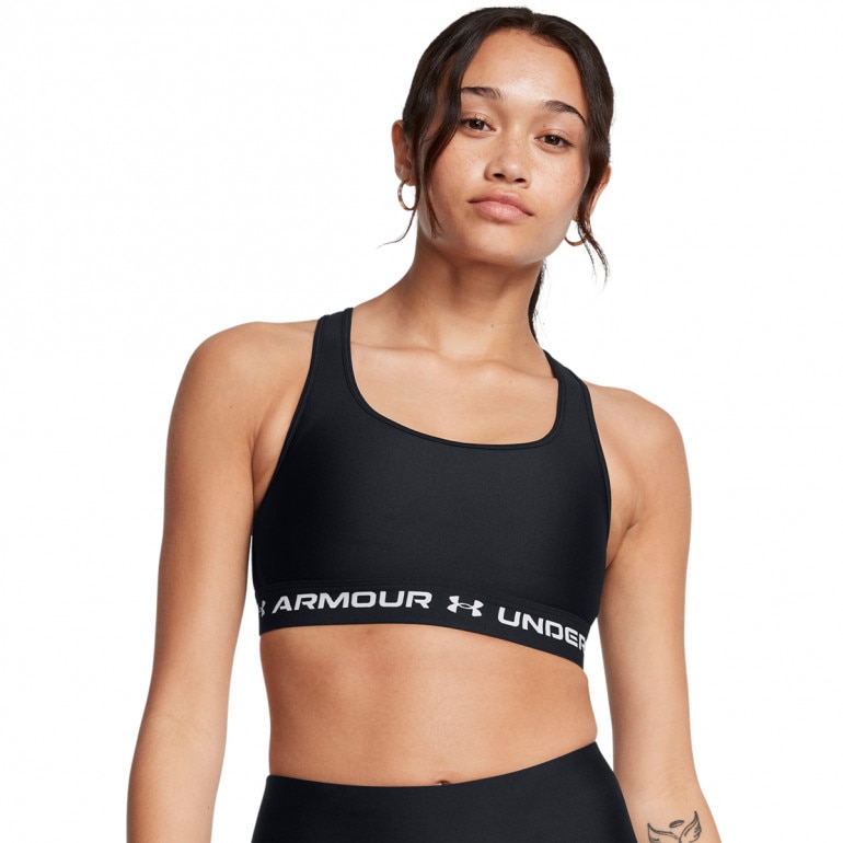 Biustonosz treningowy Under Armour Crossback Mid Bra - czarny