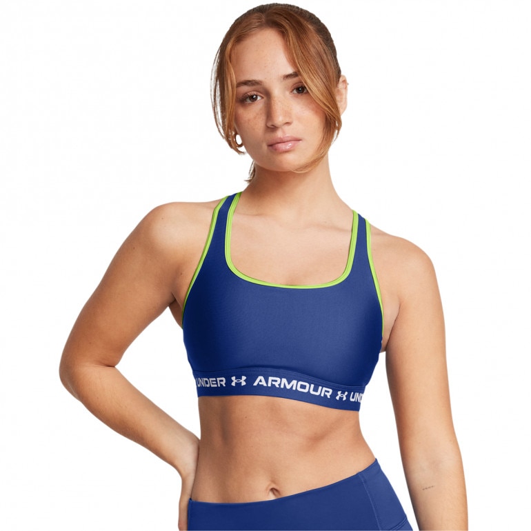 Biustonosz treningowy Under Armour Crossback Mid Bra - granatowy