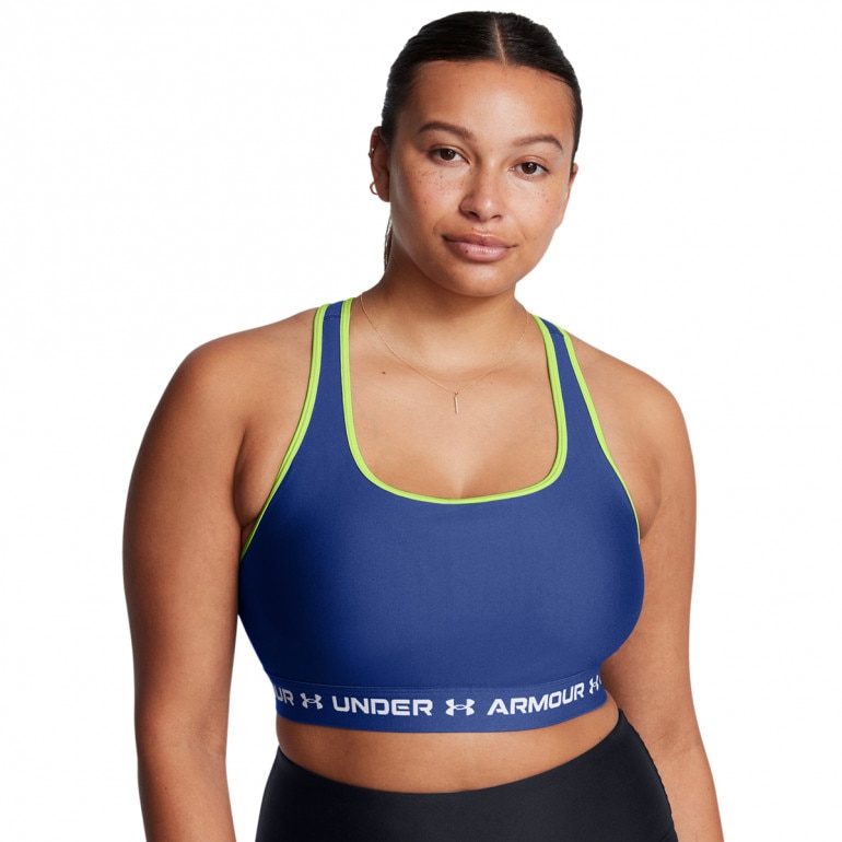 Biustonosz treningowy Under Armour Crossback Mid Bra - granatowy