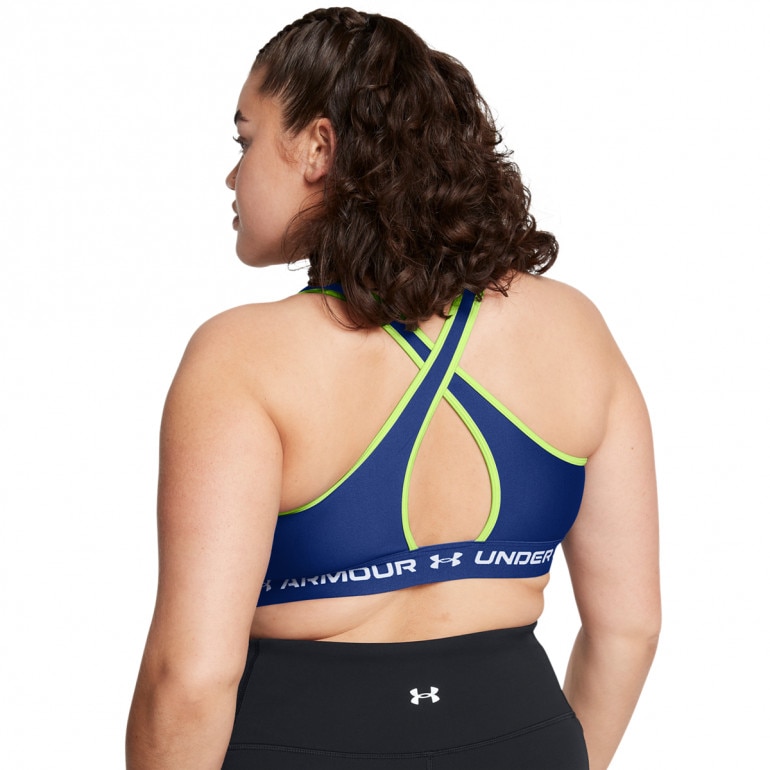 Biustonosz treningowy Under Armour Crossback Mid Bra - granatowy