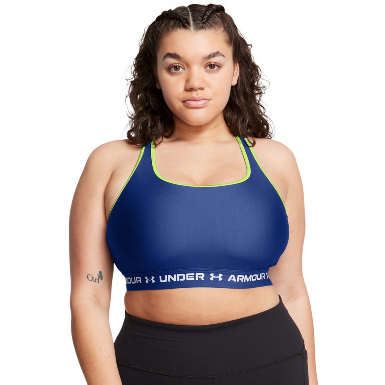 Biustonosz treningowy Under Armour Crossback Mid Bra - granatowy