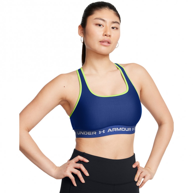 Biustonosz treningowy Under Armour Crossback Mid Bra - granatowy