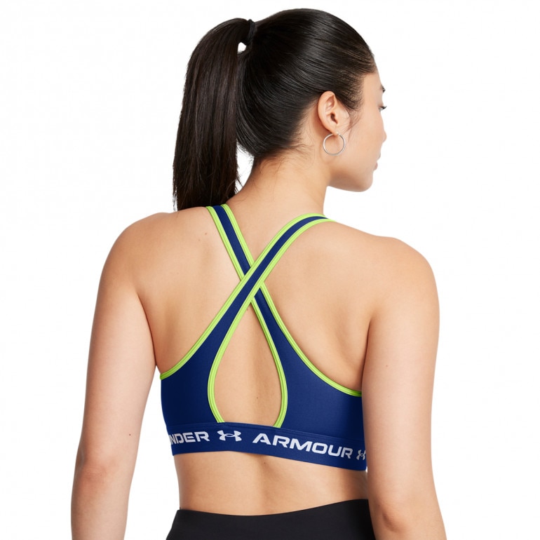 Biustonosz treningowy Under Armour Crossback Mid Bra - granatowy