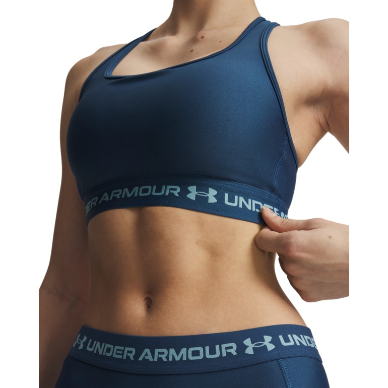 Biustonosz treningowy Under Armour Crossback Mid Bra - granatowy