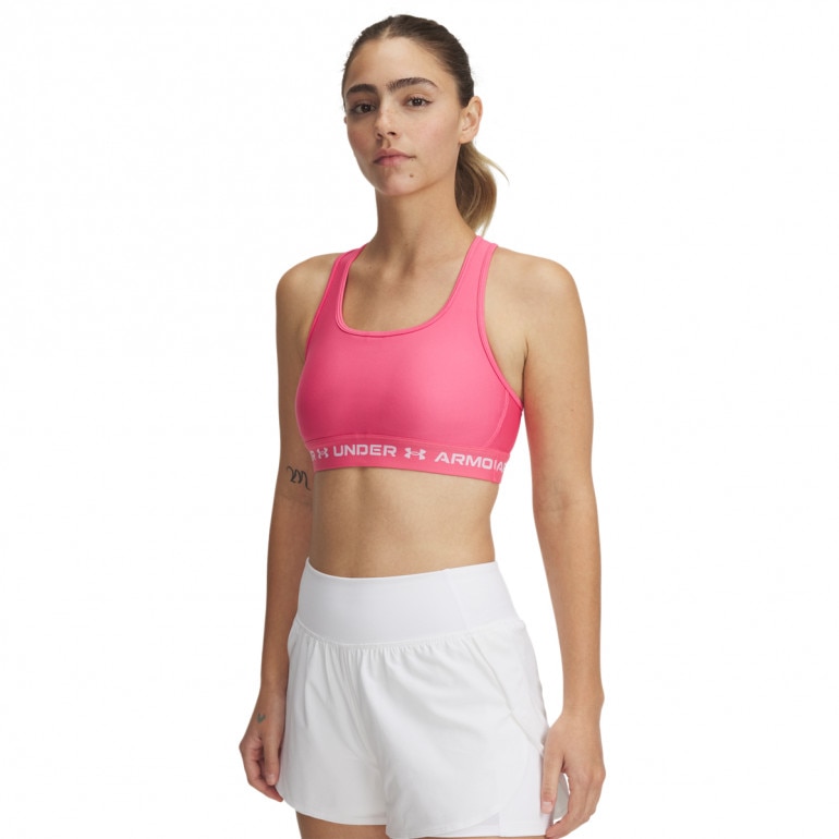 Biustonosz treningowy Under Armour Crossback Mid Bra - różowy