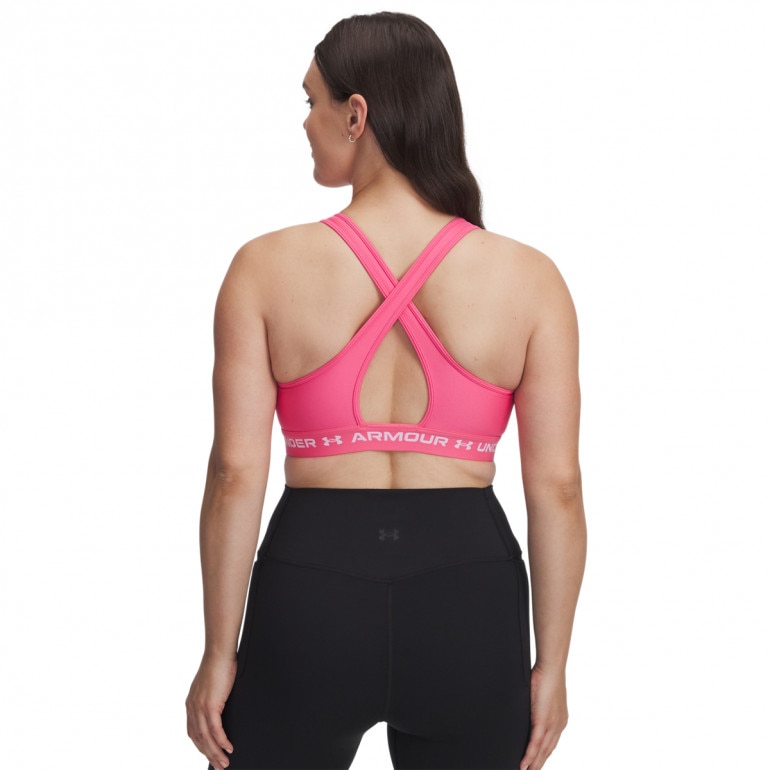 Biustonosz treningowy Under Armour Crossback Mid Bra - różowy