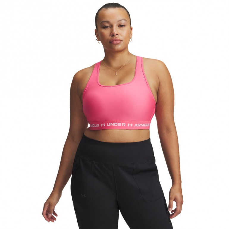 Biustonosz treningowy Under Armour Crossback Mid Bra - różowy