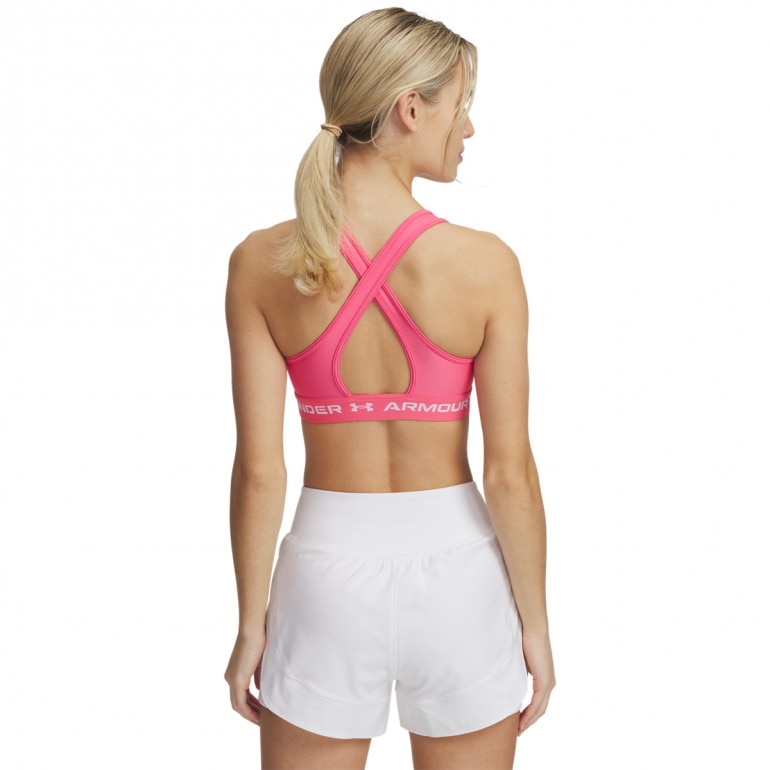 Biustonosz treningowy Under Armour Crossback Mid Bra - różowy