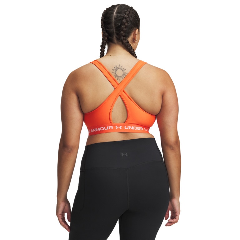 Biustonosz treningowy Under Armour Crossback Mid Bra - pomarańczowy