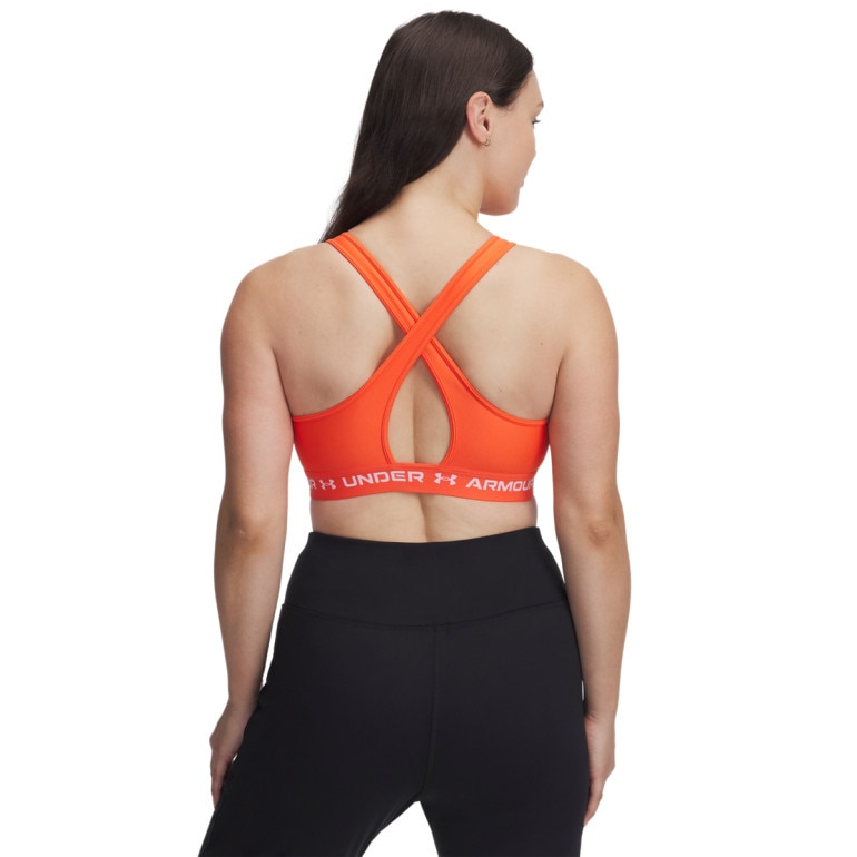 Biustonosz treningowy Under Armour Crossback Mid Bra - pomarańczowy