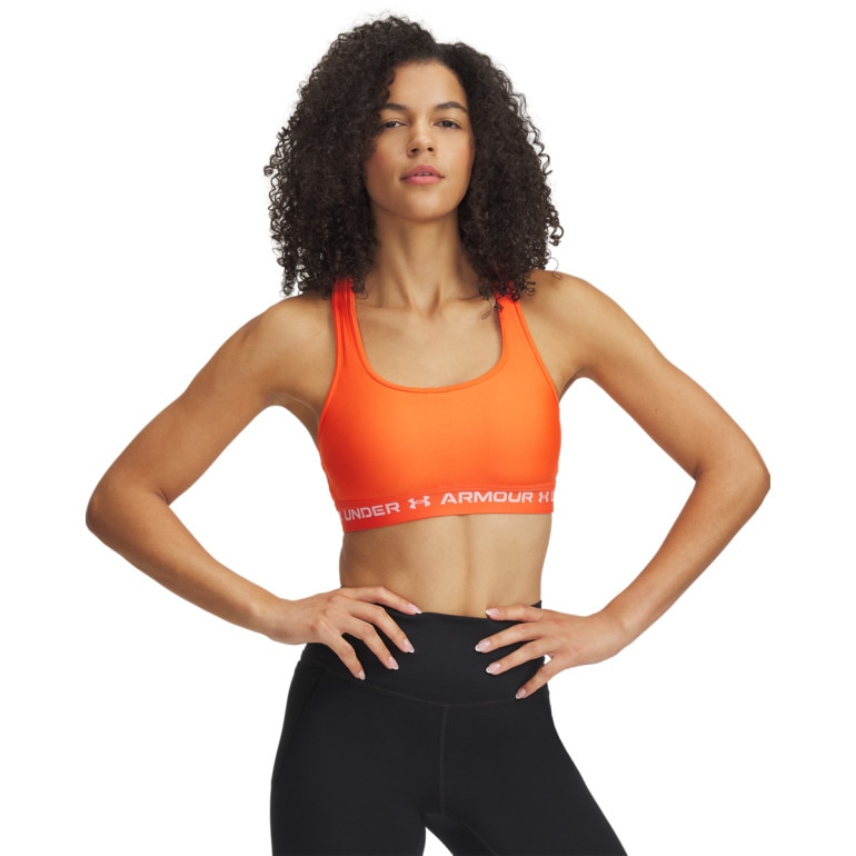 Biustonosz treningowy Under Armour Crossback Mid Bra - pomarańczowy