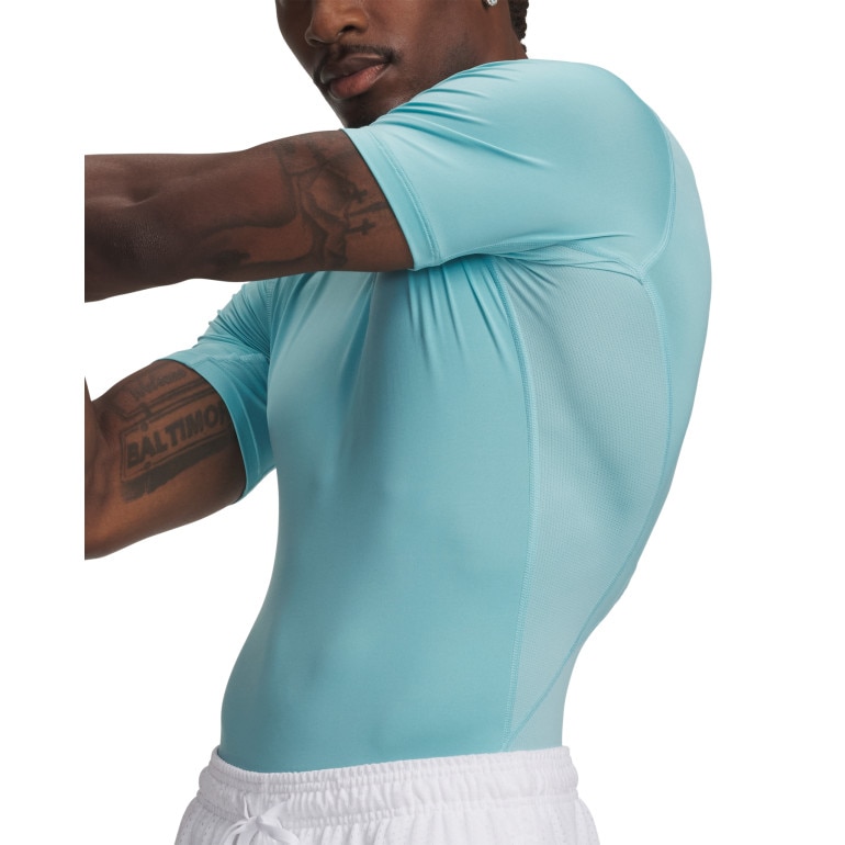 Męska koszulka treningowa UNDER ARMOUR UA HG Armour Comp SS - niebieska