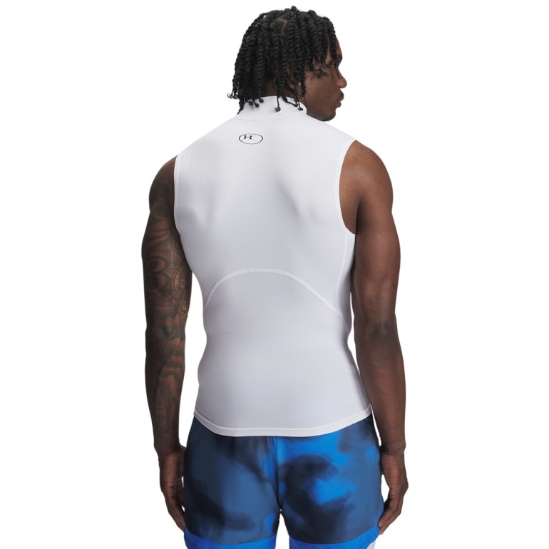 Męski top treningowy Under Armour UA Hg Armour Comp Mock Sl - biały