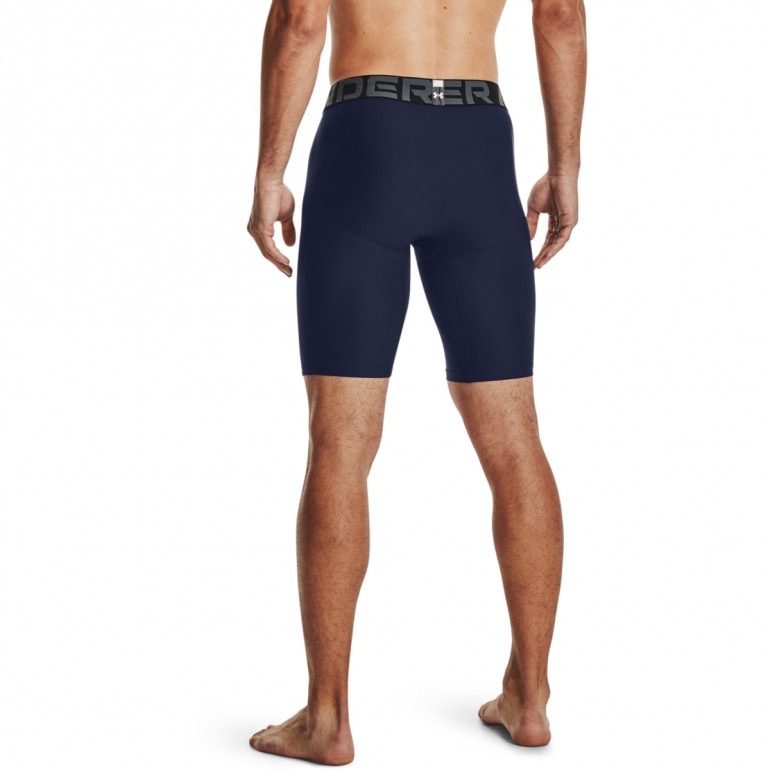 Męskie legginsy krótkie treningowe Under Armour HeatGear Pocket Long Shorts - granatowe