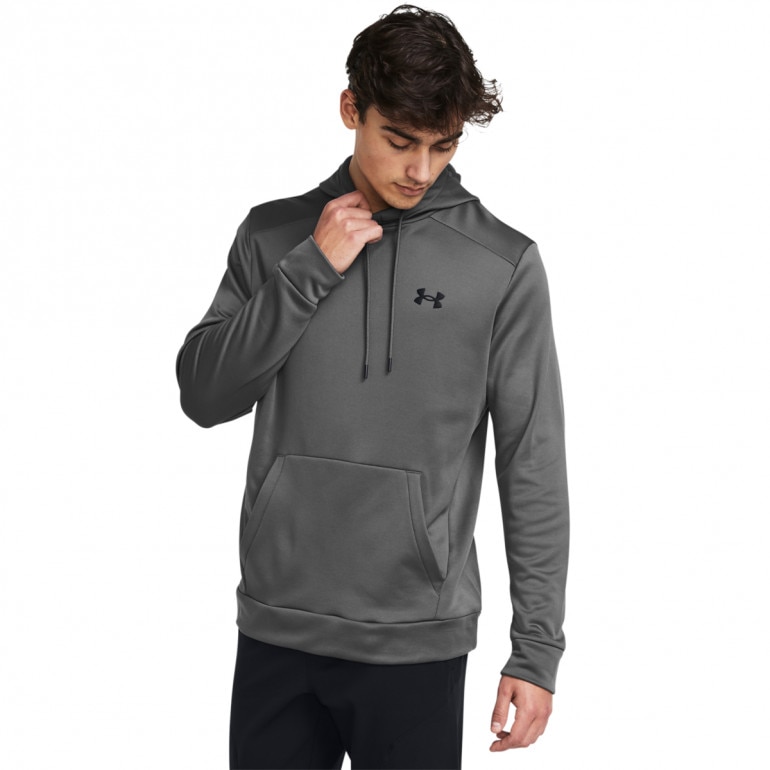 Męska bluza treningowa nierozpinana z kapturem Under Armour UA Armour Fleece Hoodie - szara