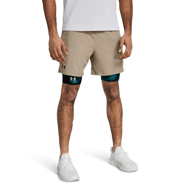 Męskie spodenki treningowe Under Armour UA Vanish Woven 6in Shorts - beżowe