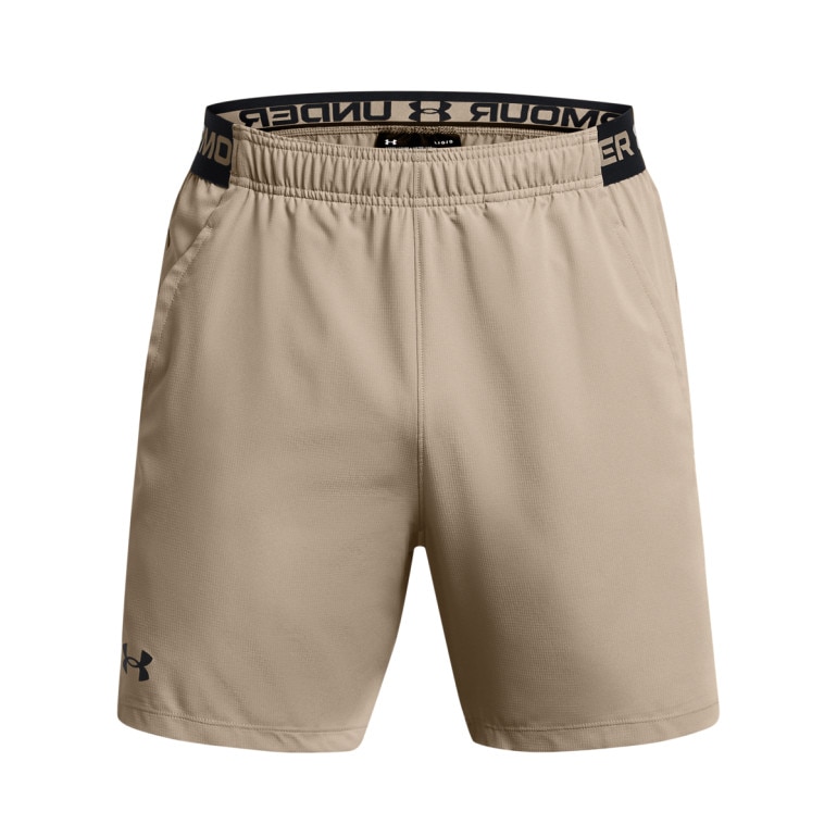 Męskie spodenki treningowe Under Armour UA Vanish Woven 6in Shorts - beżowe