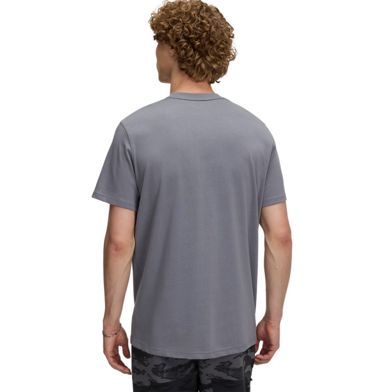 Męski t-shirt z nadrukiem Under Armour UA Logo Emb Heavyweight SS - szary