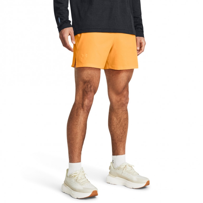 Męskie spodenki do biegania Under Armour UA Launch Pro 5'' Shorts - pomarańczowe