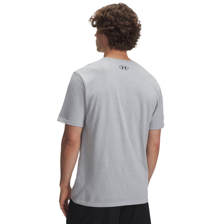 Męski t-shirt z nadrukiem Under Armour UA Camo Chest Stripe SS - szary