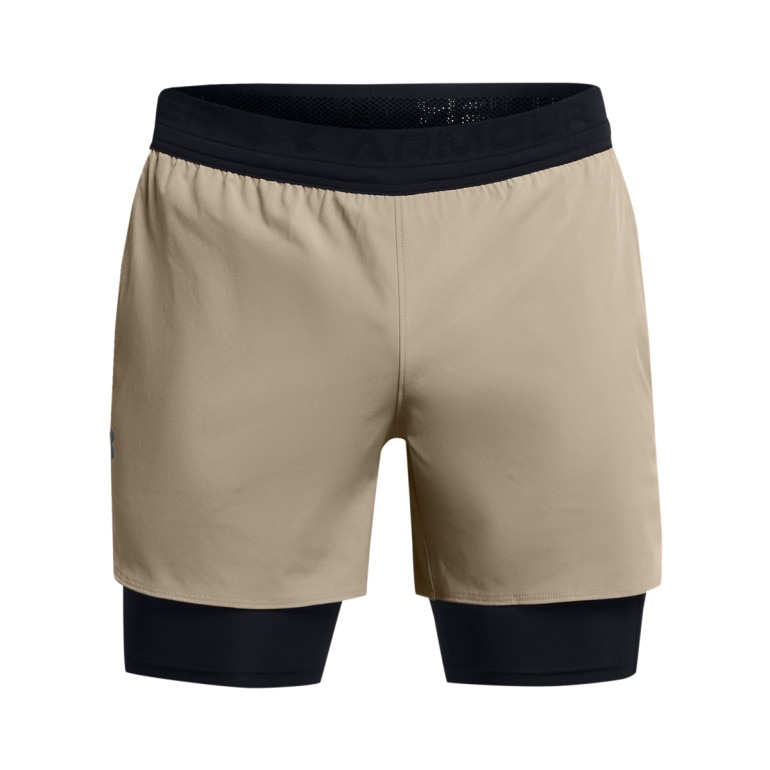 Męskie spodenki treningowe Under Armour UA Vanish Elite 2in1 Short - brązowe