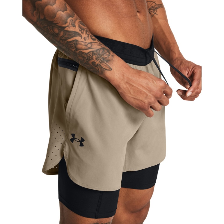 Męskie spodenki treningowe Under Armour UA Vanish Elite 2in1 Short - brązowe